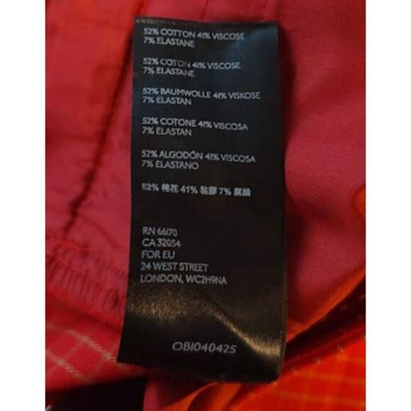 Anthropologie The Essential Slim Red Plaid Pants Slacks Size 2 - Picture 11 of 11